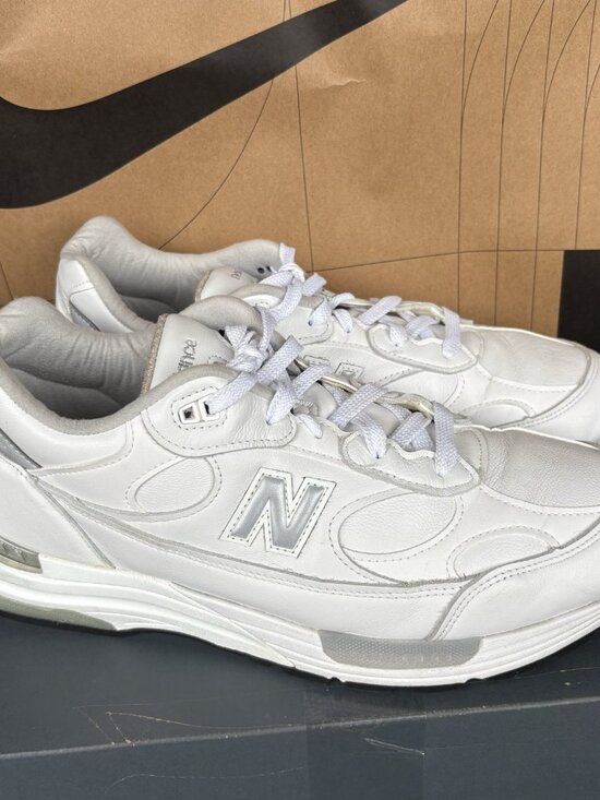 New Balance 992 Made in USA White Silver Men’s Shoes M992WL Size 13 main image 7